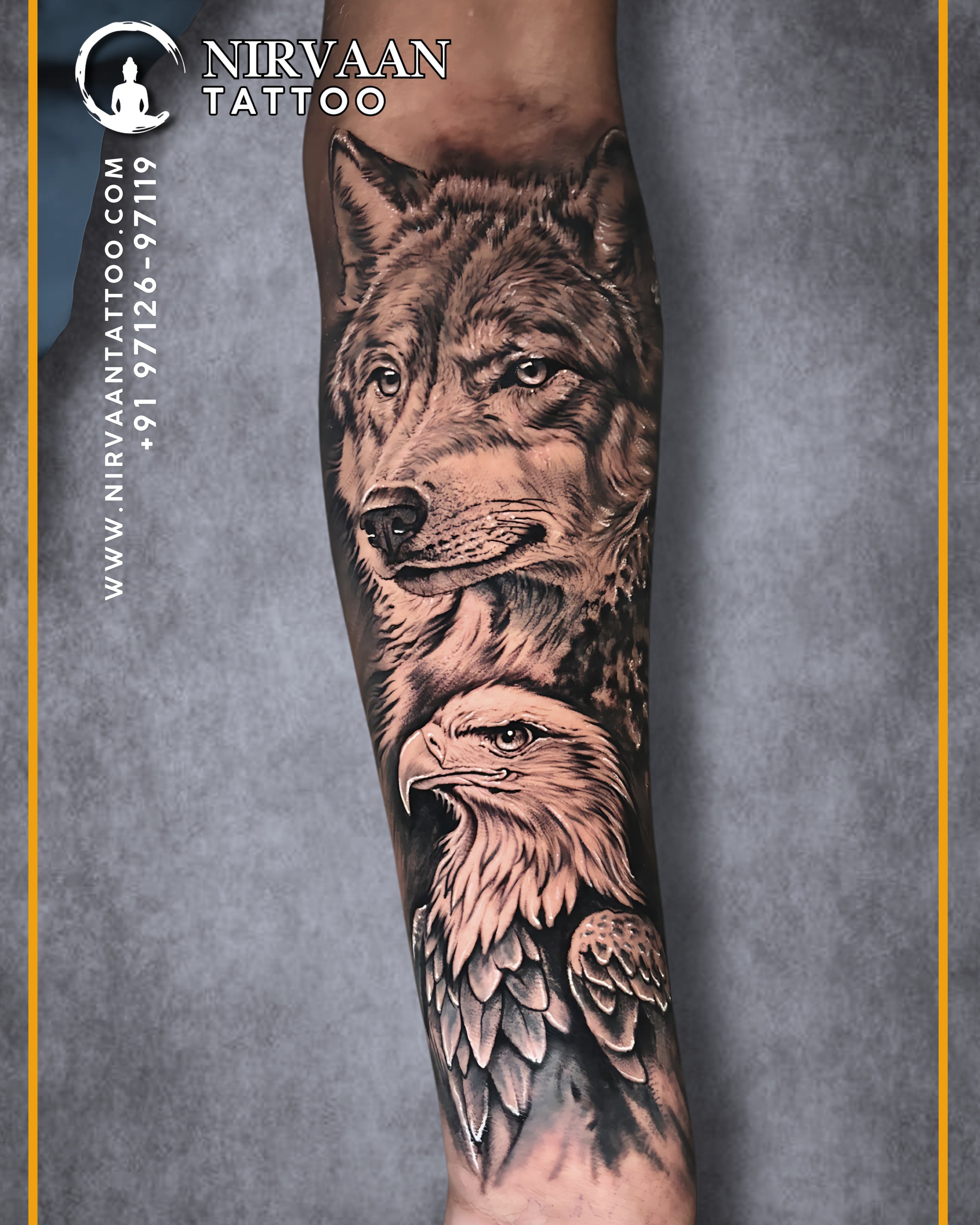 Wolf And Eagle Tattoo Art