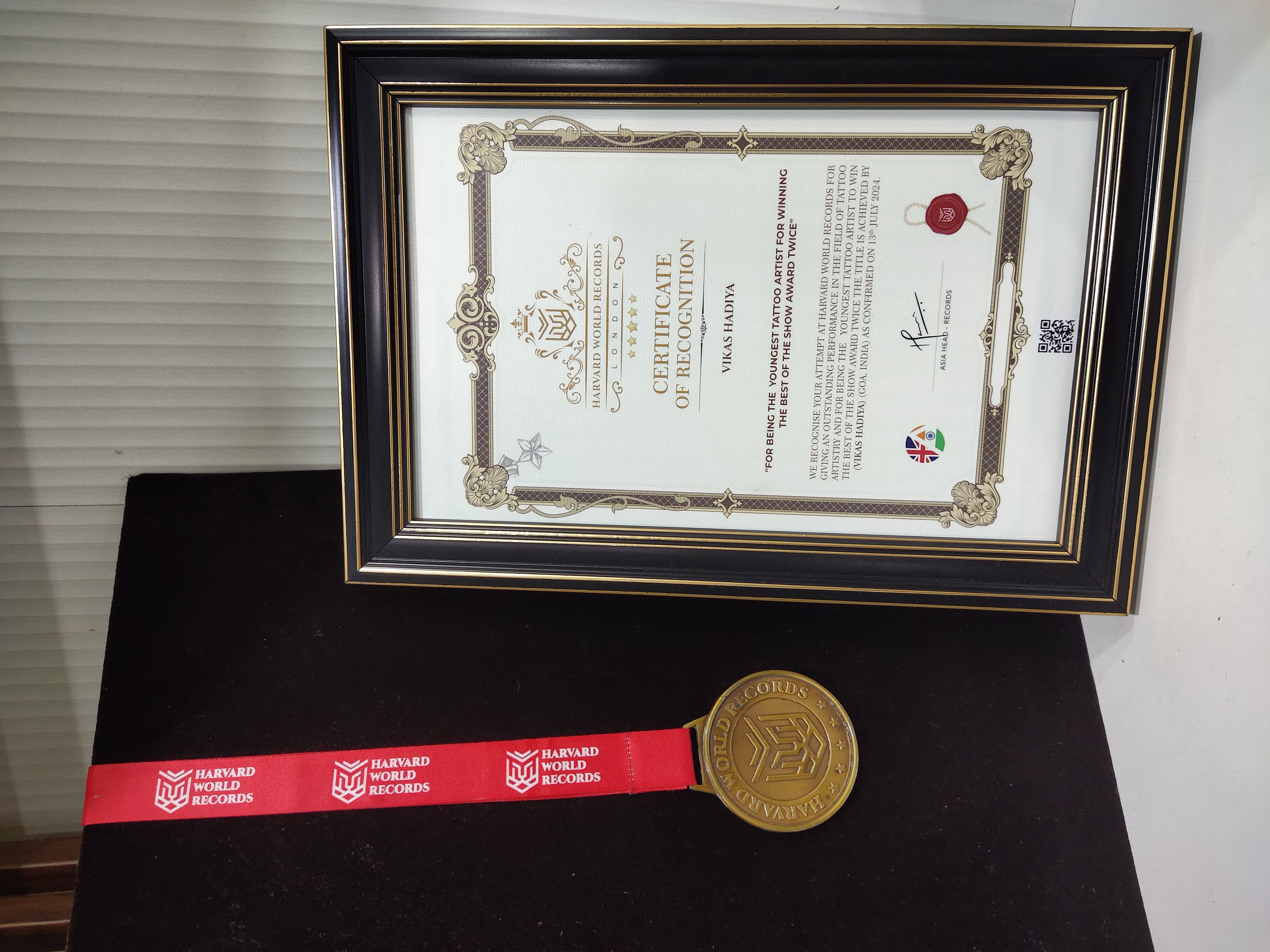 Harvard World Record Achievement - Vikas Hadiya Best Artist